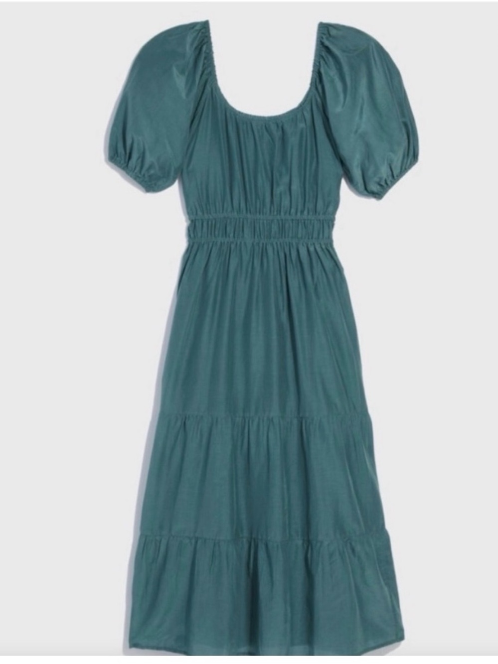 Vineyard Vines Teal Puff Sleeve Tiered Maxi